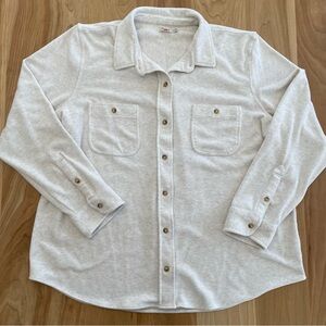 Faherty Legend Sweater Shirt Mens XXL Off-White Stretch Dual Chest Pockets